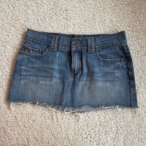 Vintage Abercrombie & Fitch Distressed Blue Mini Skirt